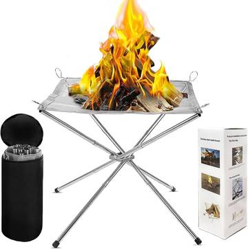 All-Pro Xtreme Portable Outdoor Fireplace Chimenea Fire Pit with Padded Carrying Bag and Adjustable Height & Size