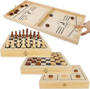 Juegoal 4-in-1 Wooden Fast Sling Puck Set
