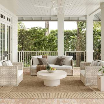 NuLOOM Asha Light Brown Bordered Indoor/Outdoor Area Rug, 9' 6" x 12'