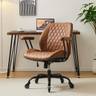 YFO Home Office Desk Chair with Rubber Casters and Lumbar Support