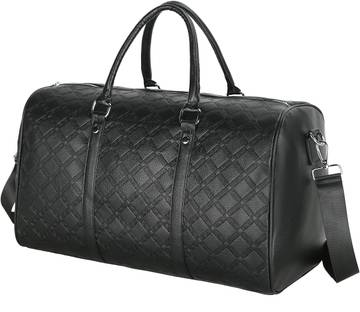 Vegan Leather Gym Duffle Bag for Travel, Sports, Fitness & Workout, Large Overnight Weekender Bag for Men & Women