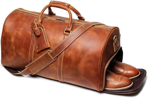 Leather Travel Duffel Bag