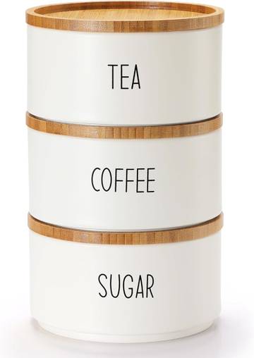 SinoLiving Bamboo Airtight Tea Canister Set (6-Piece)