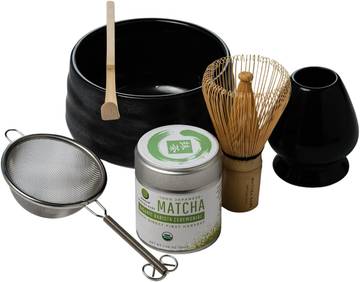 Matcha Kari Complete Matcha Whisk Set - Bowl, Sifter & Scoop - Black
