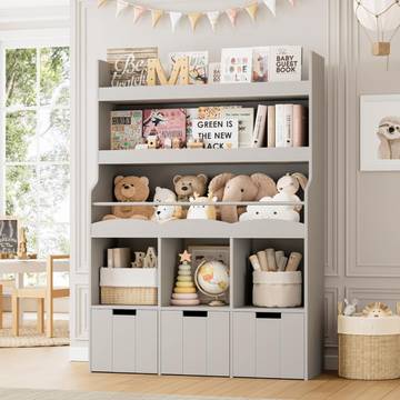 HITHOS Toy Storage Organizer with Bookshelf and Stuffed Animal Organizer