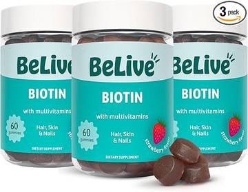 BeLive Biotin Gummies High Potency 10000 mcg with MultiVitamins