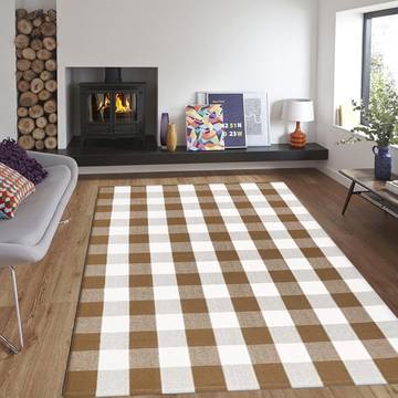 Buffalo Plaid Hand-Woven Cotton Rug