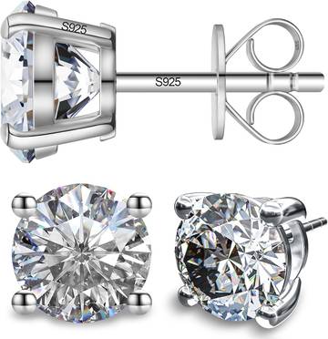 Wildly Opulent Moissanite Stud Earrings - Sterling Silver