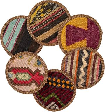 Kilim Fabric Coaster Set