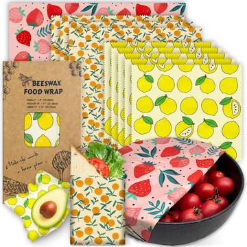 Reusable Beeswax Wrap - 9 Pack Eco-Friendly Beeswax Wraps For Food