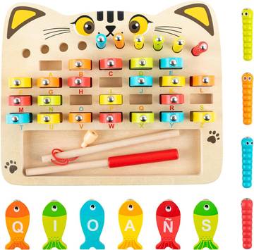ABC Alphabet Color Sorting Puzzle, Magnetic Fishing Game