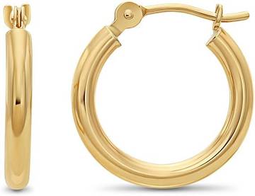 14k Gold 6mm Tube Hoop Earrings