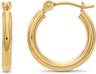 14k Gold 6mm Tube Hoop Earrings