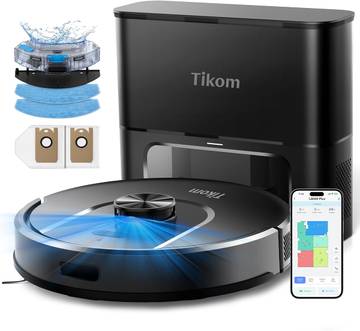 Tikom Robot Vacuum and Mop Combo, Robotic Vacuum Cleaner with Self-Emptying Base