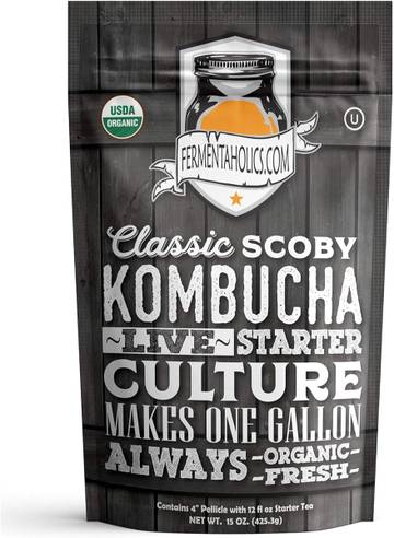 Fermentaholics Organic Kombucha SCOBY with Starter Tea