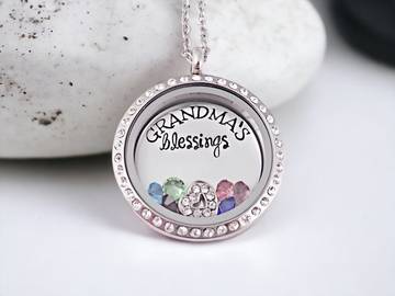 Grandma's Locket Customizable Birthstone Necklace