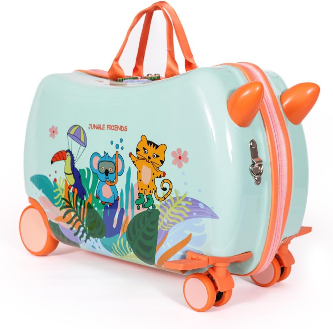 Girls' 20'' Kids Ride-On Luggage with Seat