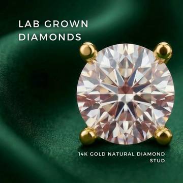 Lab Grown Diamond Stud Earrings 14K Yellow Gold, 0.5 Carat
