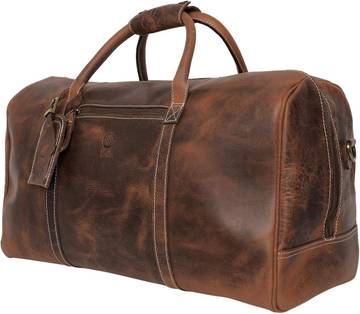 Rustic Town Handmade Leather Travel Duffel Bag
