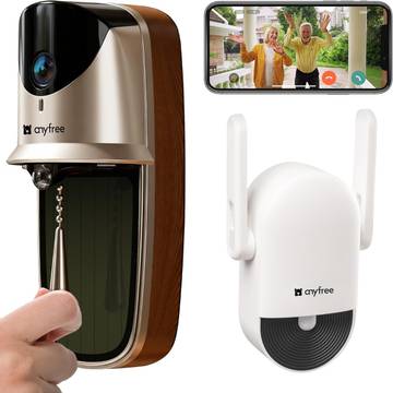 anyfree Solar Doorbell Camera Wireless Video No Subscription Local/Cloud Storage
