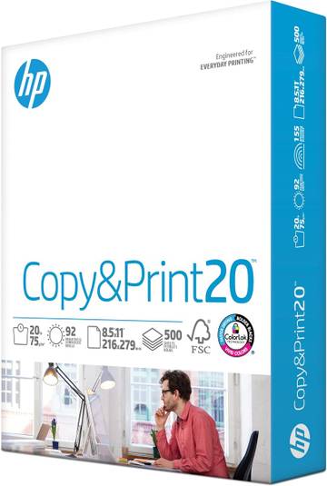 HP BrightSide 8.5x11 inches, 30lb Paper Recycled Copier Paper, 5 Reams (2500 Sheets)