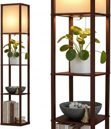 Modern Shelf Floor Lamp with Warm White LED Bulb