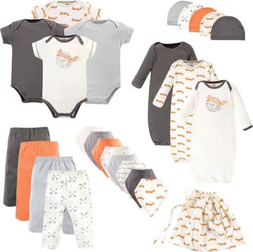 Touched by Nature Unisex Baby Organic Cotton Layette Set and Giftset