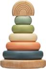 Wooden Rainbow Stacking Ring Toy