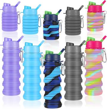 EcoBottles Reusable Silicone Travel Bottles - Pack of 5
