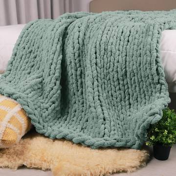 Carriediosa Chunky Knit Throw Blanket 50" X 60"