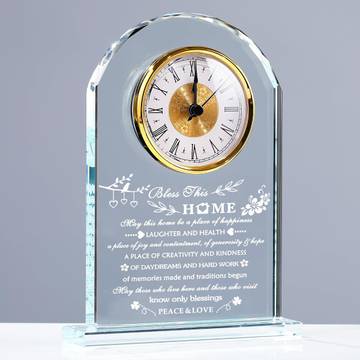 Housewarming Glass Crystal Clock for New Home