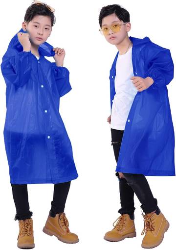 Kids Rain Jacket, 2 Pack Rain Ponchos for Kids - Reusable Raincoats for Boys and Girls