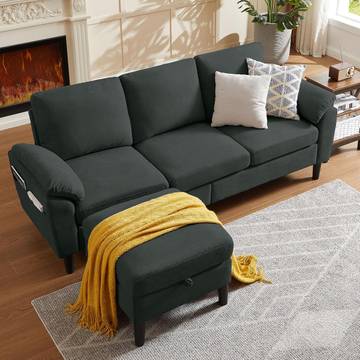 LUCID L300 3-Piece Sectional Sofa with Reversible Chaise