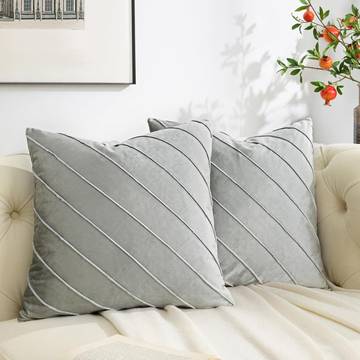 GIGIZAZA Velvet Stripe Throw Pillow Covers Set of 2