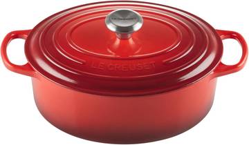 Le Creuset Enameled Cast Iron Hexagon Dutch Oven, 5.5 qt, Cerise