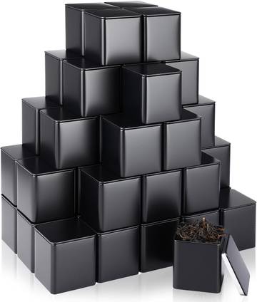 Suclain 50 Pcs Metal Tea Tins Airtight Lid for Loose Tea