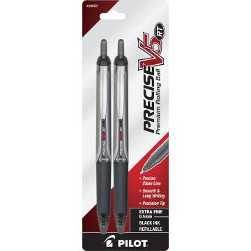 Pilot Precise V5 RT Retractable Rolling Ball Pen - 0.5mm - 12 Count - Black