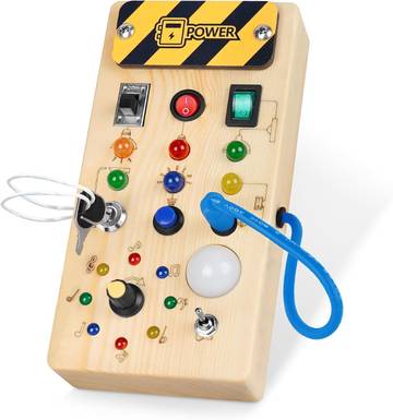 Montessori Busy Board with LED Light Switches