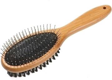 Pet Magasin Self-Cleaning Dog Brush, Dual-Sided Bristle Head, Reduces Shedding & Detangles Pet Fur